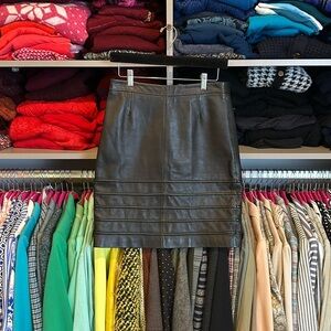 All Saints black leather skirt size 8